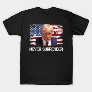 Trump Never Surrender Usa Flag T-Shirt